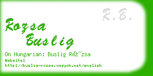 rozsa buslig business card